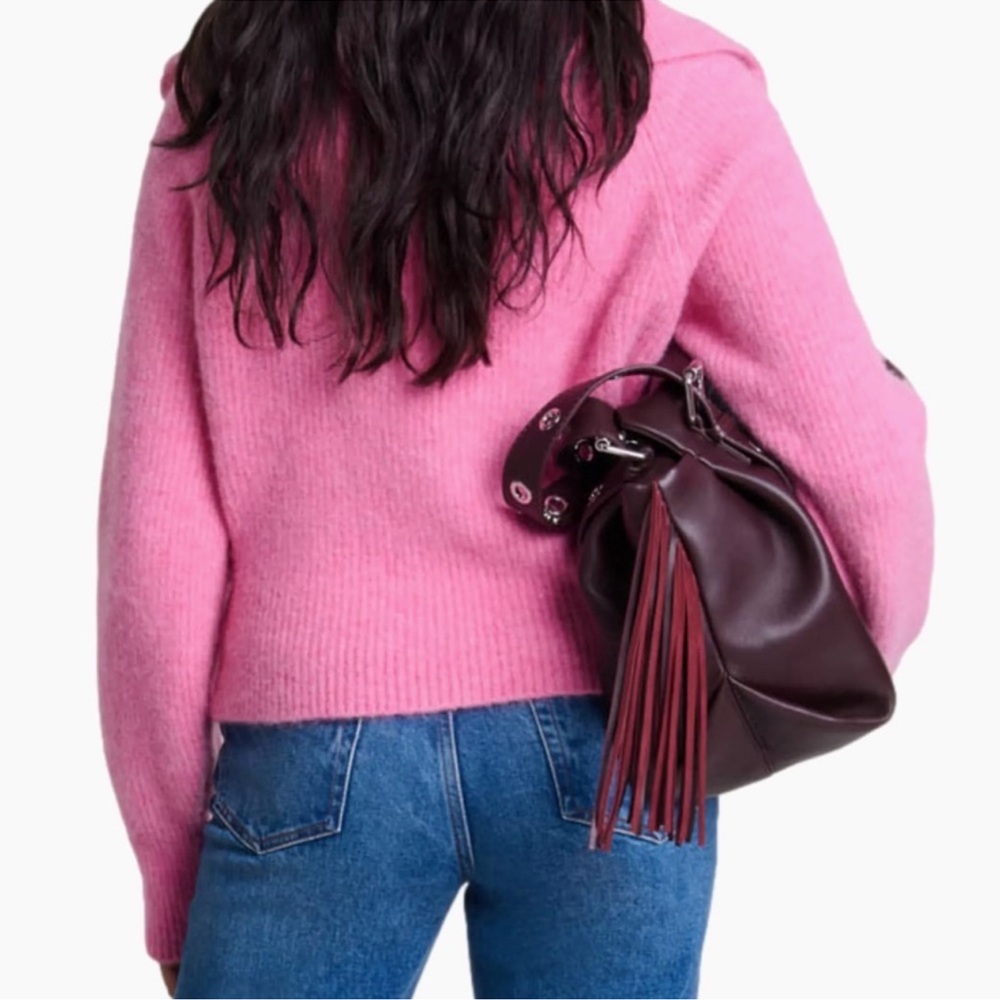 Maje Myzip Pink Wool Cardigan Size XS - Picture 6 of 7